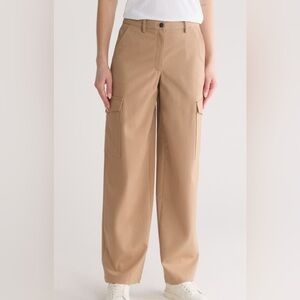 THEORY CARGO POCKET WOOL BLEND PANTS COLOR PALOMINO SIZE 12 brand new with tags
